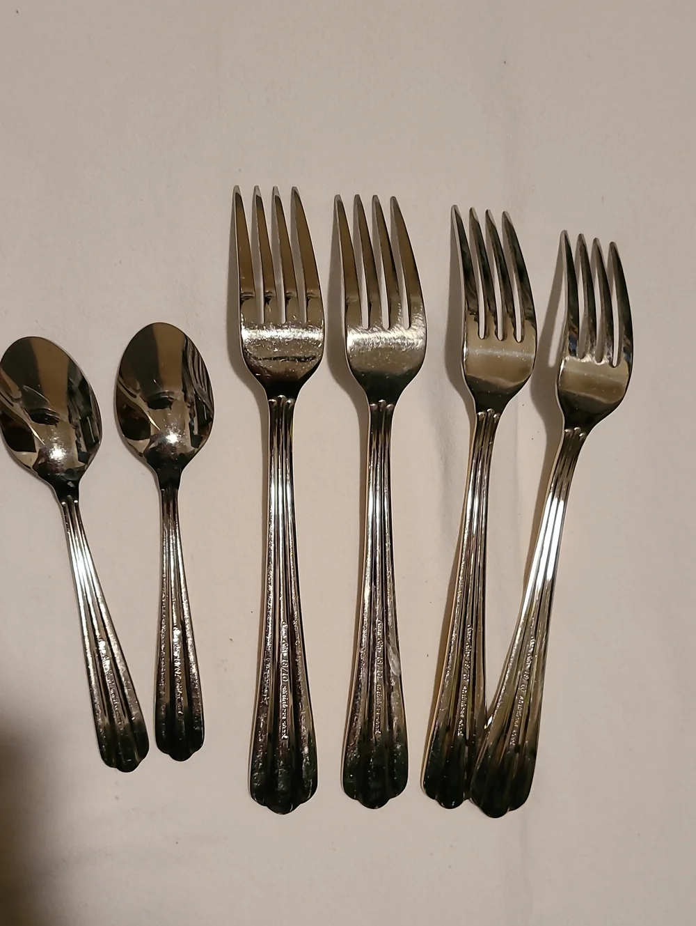 Casa Elite 18/10 Stainless Steel Flatware Silver Gold, 6 Pieces Fork Spoon